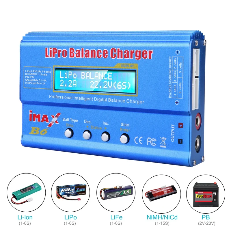 HTRC Imax B6 80W Battery Charger Lipo NiMh Li-ion Ni-Cd Digital RC IMAX B6 Lipro Balance Charger Discharger Without Adapter