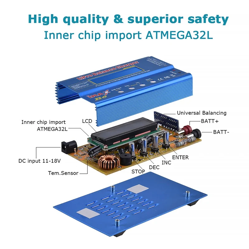 HTRC Imax B6 80W Battery Charger Lipo NiMh Li-ion Ni-Cd Digital RC IMAX B6 Lipro Balance Charger Discharger Without Adapter