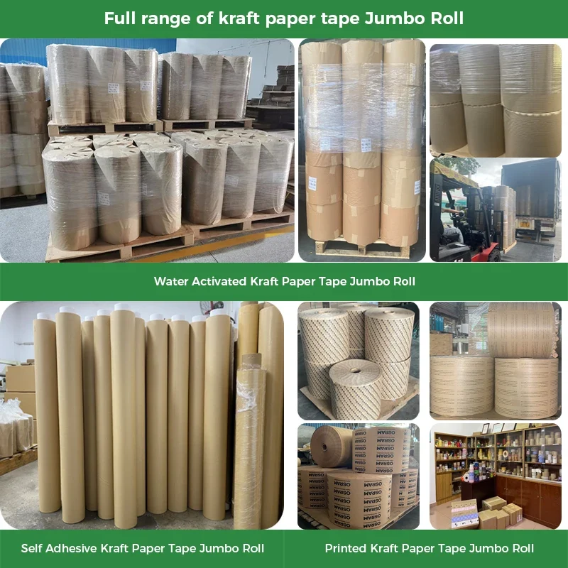 Customized Eco Friendly Degradable Self-adhesive Water Activated Kraft Packing Tape Manufacturer