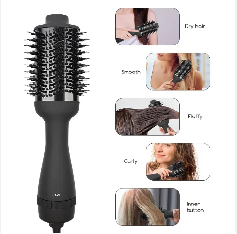 3 in 1 Hair Dryer Brush Negative Ionic Blow Dryer Brush Dry. Curl. Shape. Smooth and Hide Flyaways. With No Heat Damage.