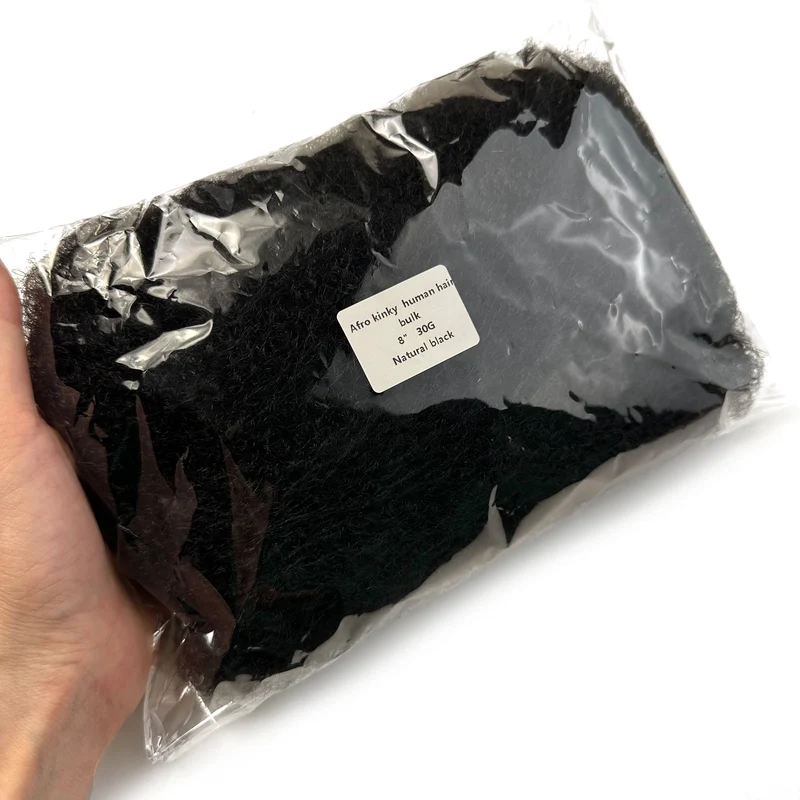 HOHO DREADS Largre Packing Cheveux Nature Wholesale Afro Kinky Bulk Human Hair for Women