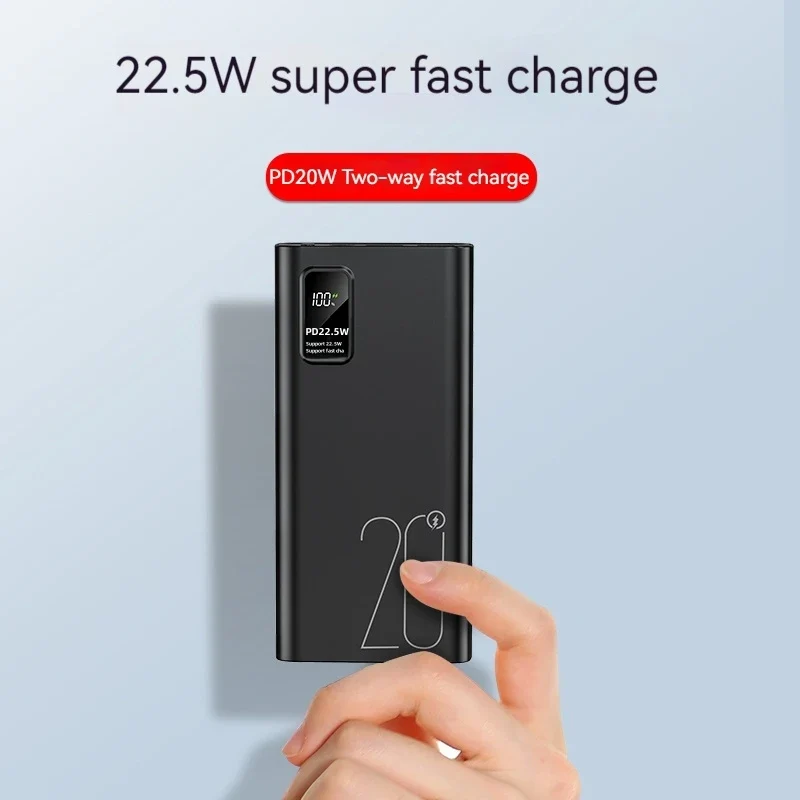 Latest Model 22.5W Type C Output Super Fast Charging Powerbank 20000mAh Digital Display Real Capacity PD20W 20000mAh Power Bank