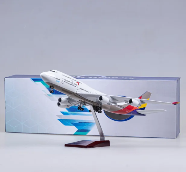 Wholesale 47cm 1:150 Diecast Airplanes Model Boeing B747 Plane Model ASIANA 747 Airplane Aircraft Toy Kids Gift