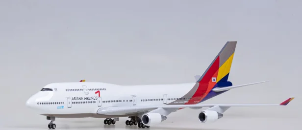 Wholesale 47cm 1:150 Diecast Airplanes Model Boeing B747 Plane Model ASIANA 747 Airplane Aircraft Toy Kids Gift