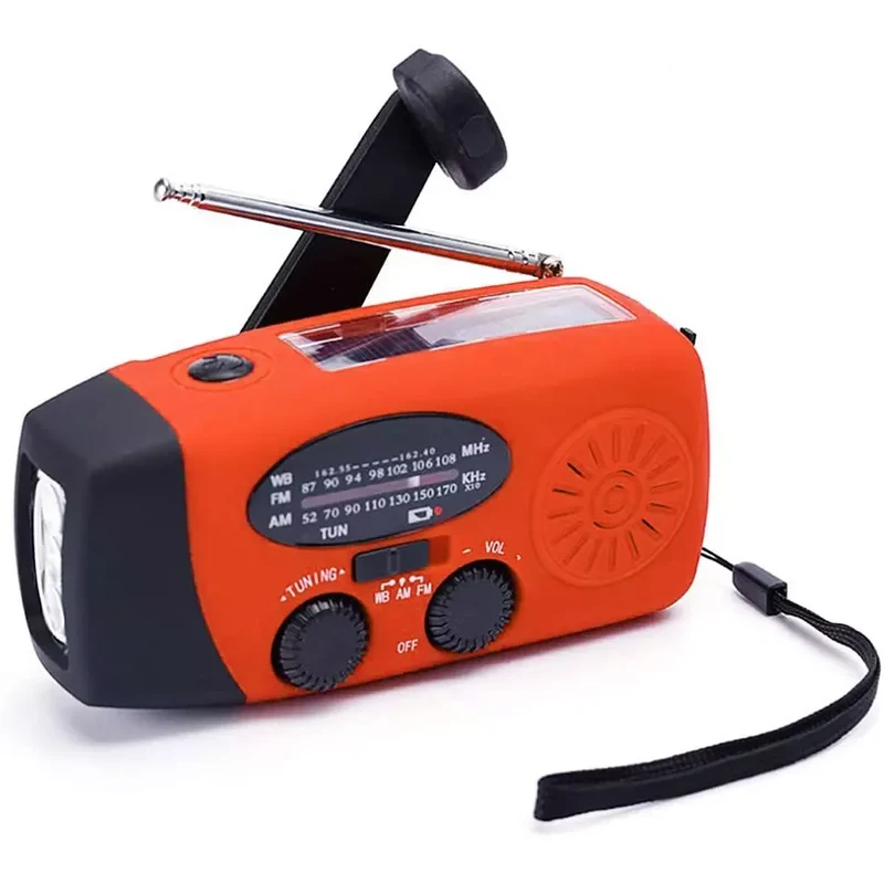 2000mAh / 5000mAh Portable Survival Crank Radio with 4 Modes Flashlight and Earphone Jack NOAA/FM/AM Solar Radios SOS Features