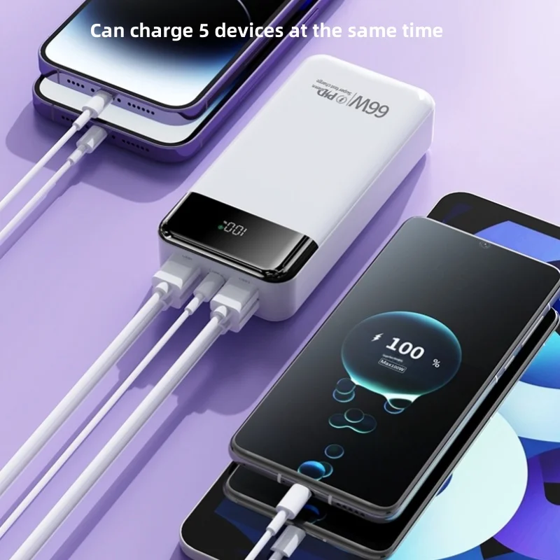 High Quality Portable Big Capacity 26800 Mah LED Digital Display 4USB Type-C Output PD22.5W Fast Charging Power Bank 26800mAh