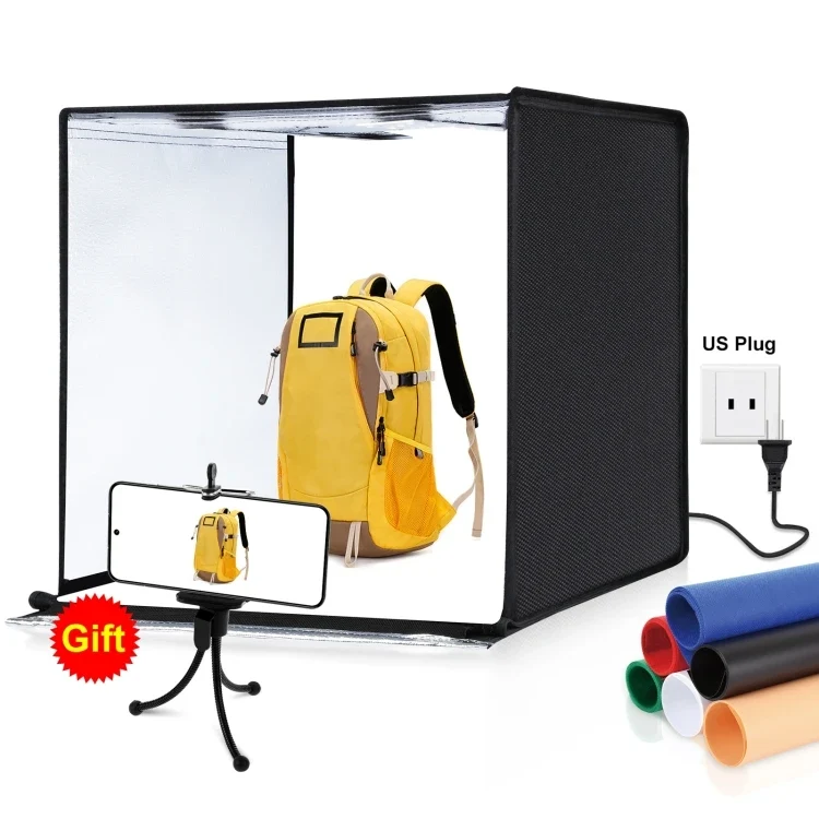 Factory Price 60cm PULUZ Photo Studio Light Box Portable 60 X 60 X 60 cm Light Tent 36W Photography Tent Kit with 6 Backdrops