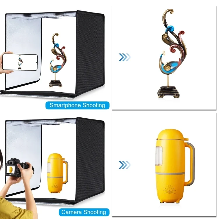 Factory Price 60cm PULUZ Photo Studio Light Box Portable 60 X 60 X 60 cm Light Tent 36W Photography Tent Kit with 6 Backdrops