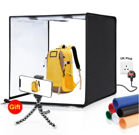 Factory Price 60cm PULUZ Photo Studio Light Box Portable 60 X 60 X 60 cm Light Tent 36W Photography Tent Kit with 6 Backdrops