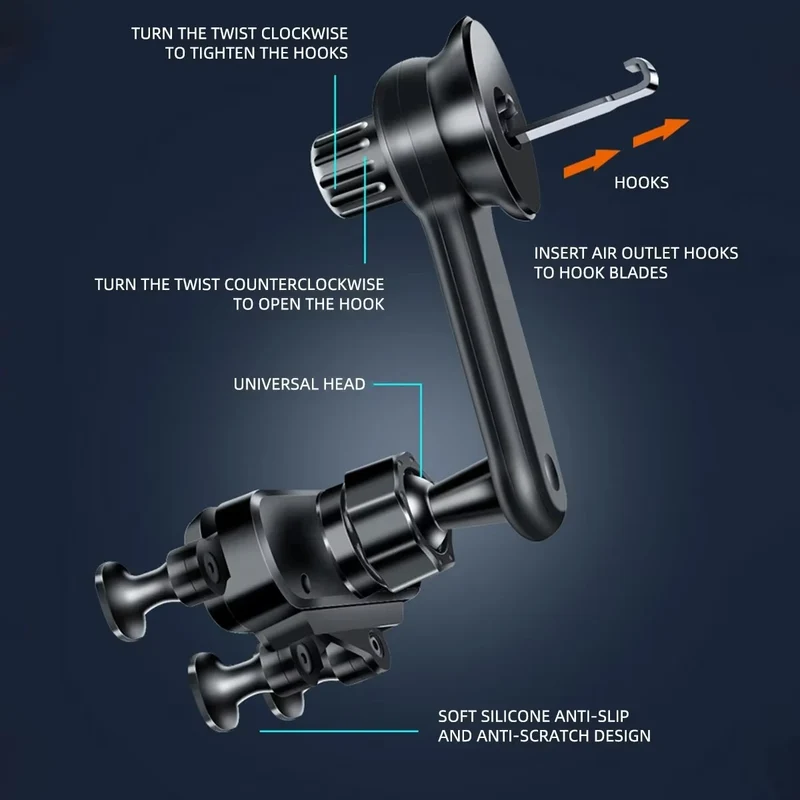 Gravity Car Phone Holder Car Air Vent Phone Mount Universal Shockproof Holder Mount Clip