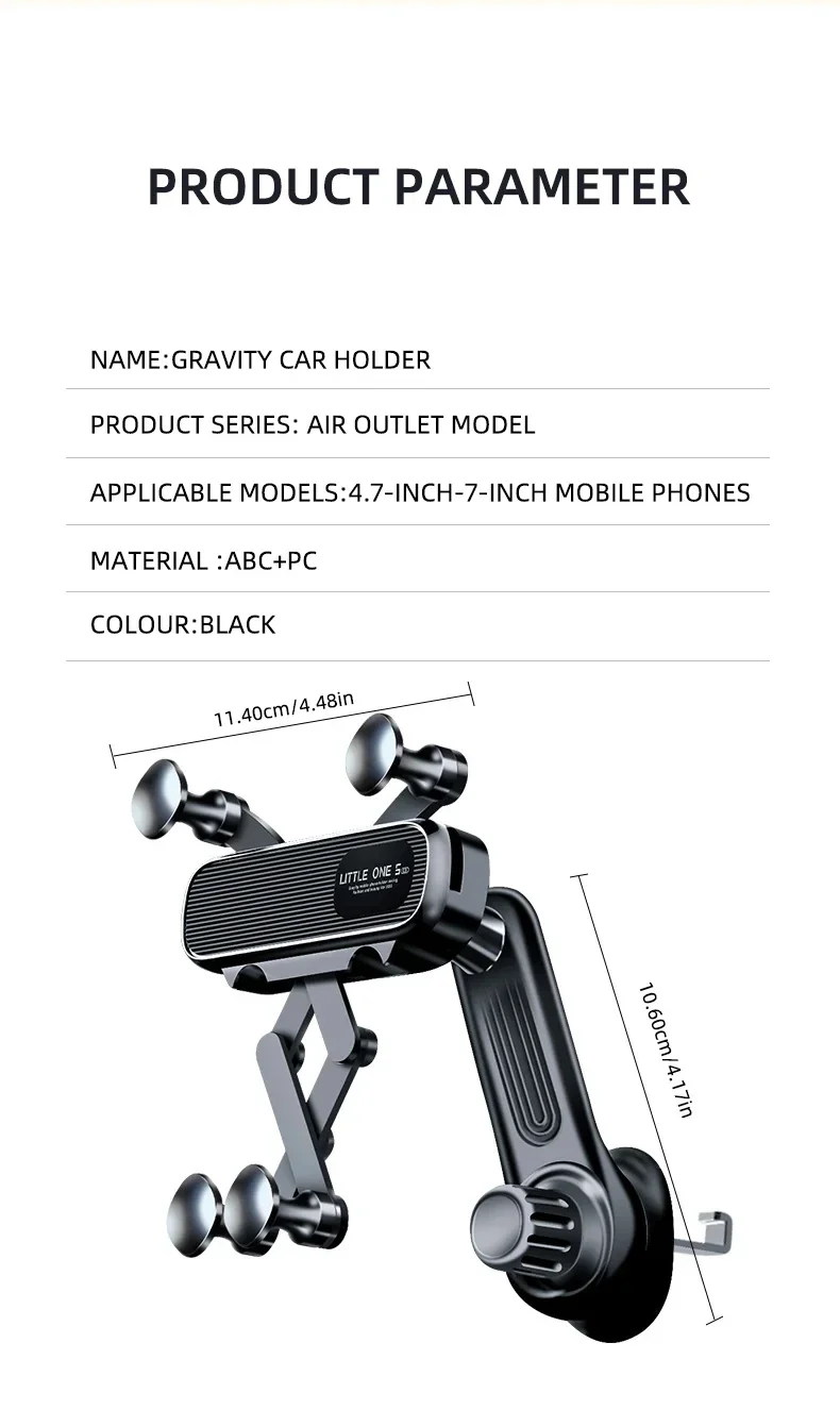 Gravity Car Phone Holder Car Air Vent Phone Mount Universal Shockproof Holder Mount Clip
