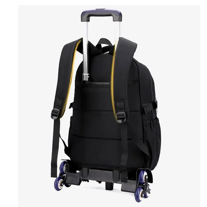 Wholesale Custom Unisex Children's Trolley Backpack Wheeled School Bag Fashionable Waterproof Characters Pattern Zipper Closure