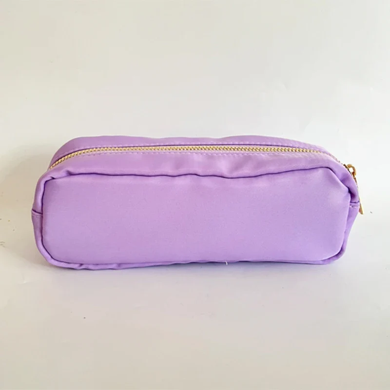 RTS Stock Nylon Girls Durable Colorful Simple School Bag Holder Storage Pouch Bag Gift Cute Marker Pen Classic Slim Pencil Case