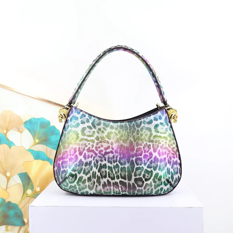 Super Product Fashion Ladies Shoulder Bag Quality Snack Leopard Printing Handbag Women Luxury Designer Bag Factory Outlet 32 cm