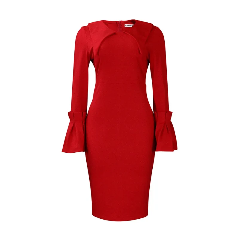 D3201 Foreign Trade Plus-size Women's Dress Fashion Temperament Tongle Professional Bag Pencil Skirt African