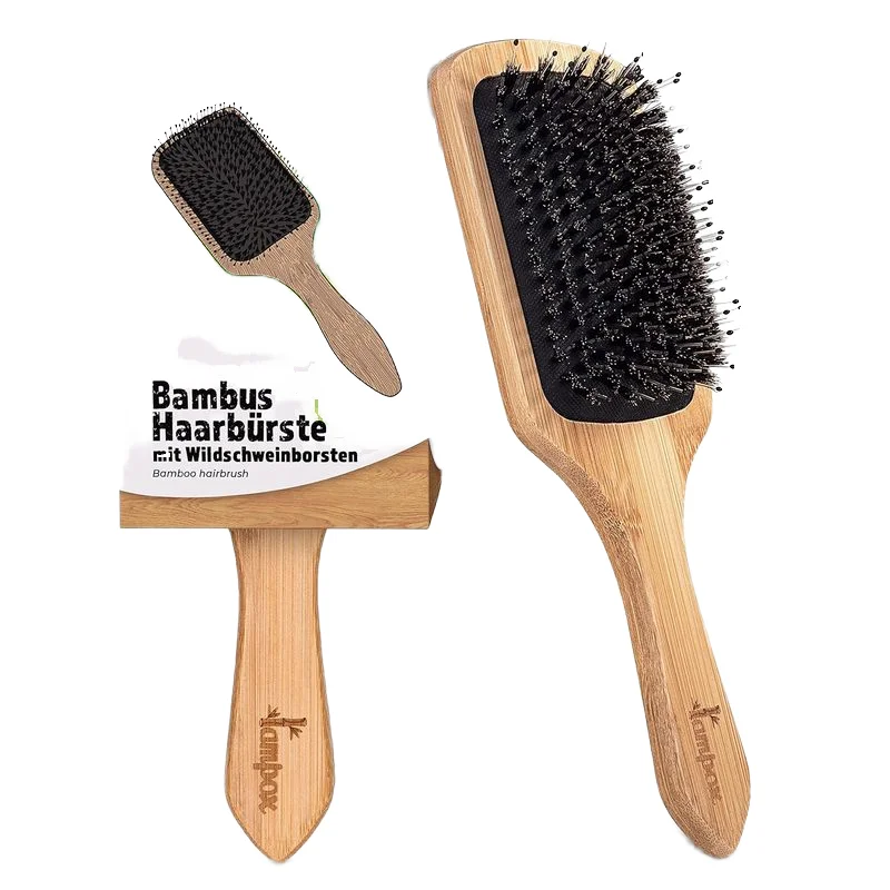 Masterlee Factory Wholesale Bamboo air Bag Detangling Paddle Scalp for Hair Growth Massage Hair Brush with Packaging Box