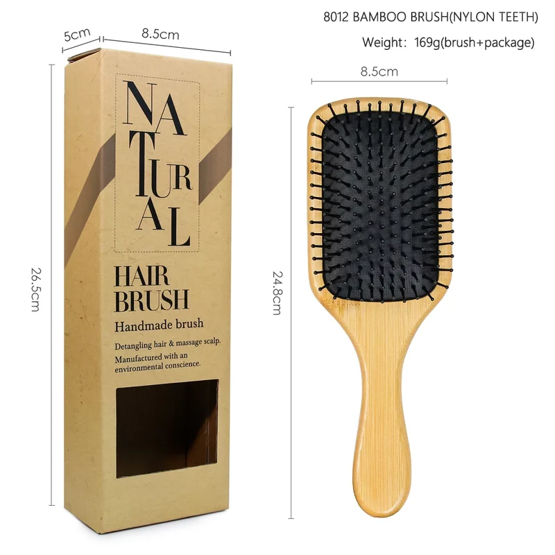 Masterlee Factory Wholesale Bamboo air Bag Detangling Paddle Scalp for Hair Growth Massage Hair Brush with Packaging Box