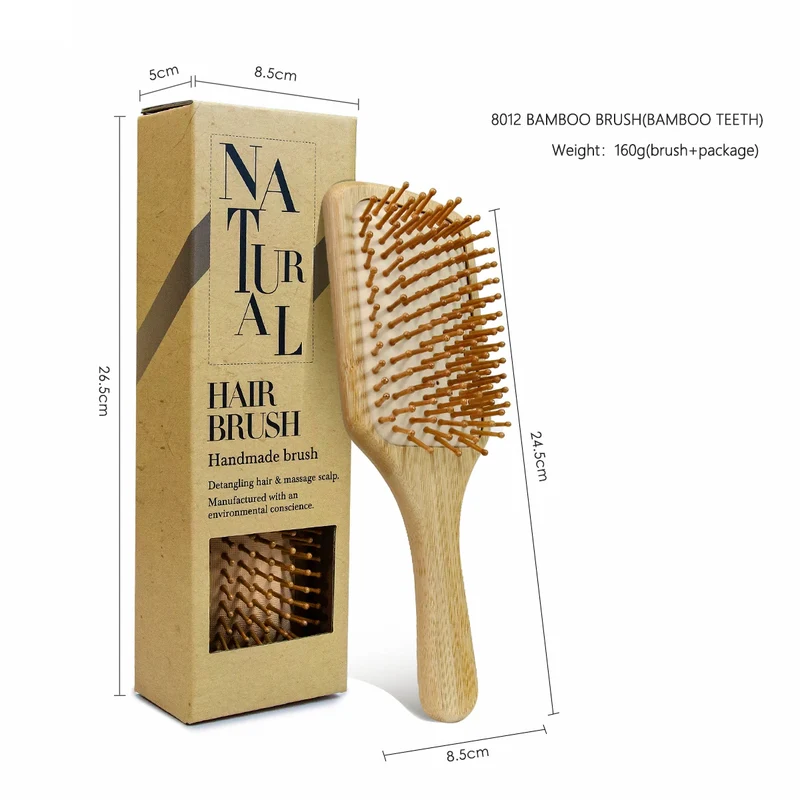 Masterlee Factory Wholesale Bamboo air Bag Detangling Paddle Scalp for Hair Growth Massage Hair Brush with Packaging Box