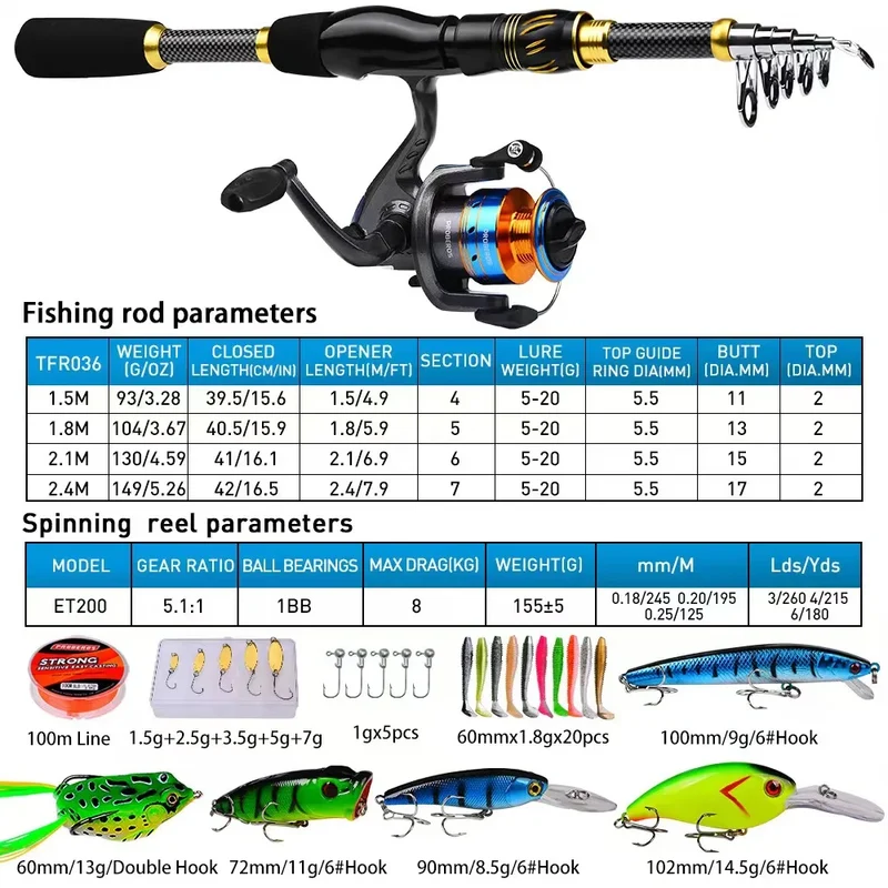 Long Throw Casting Fishing Reel Fishing Rod Bag Combination Sea Rod Set Carbon Fiber Sea Fishing Rod Novice Set in Stock