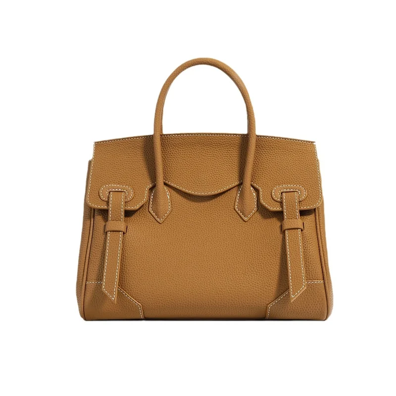 Autumn Winter Togo Top Cowhide Platinum Bag Stylish Luxury Crossbody Commuting Handbag Tote Versatile Leather Lining for Gifts