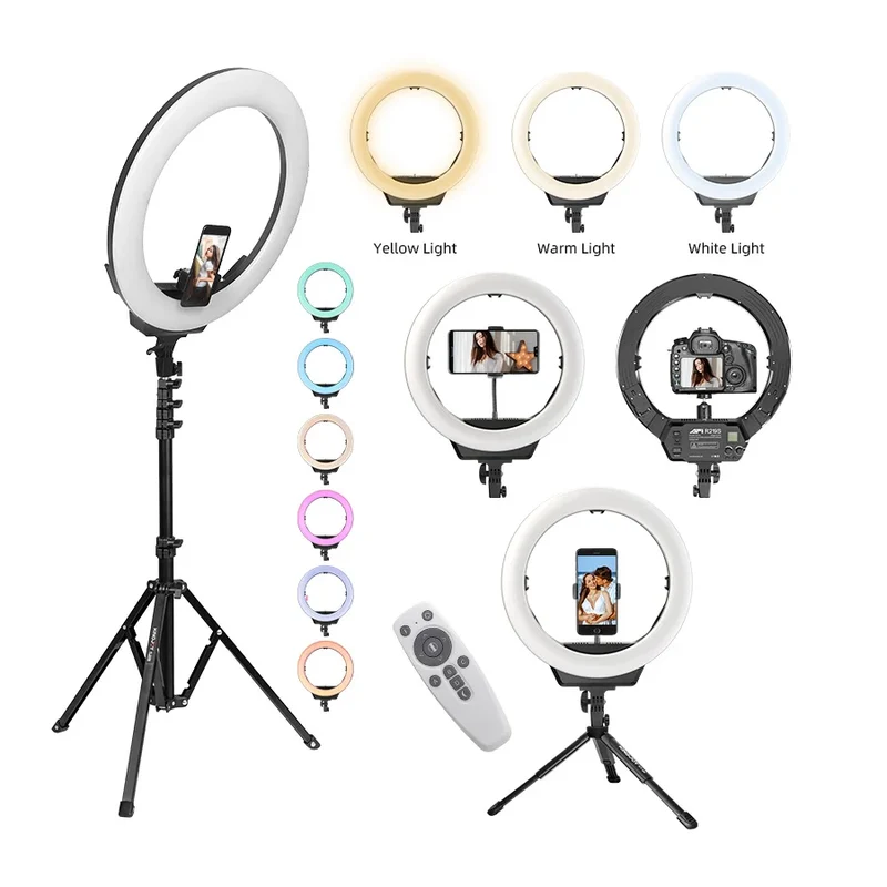 High Quality Professional Photography Ring Light 18 Inch LED Ring Lights 50W Dimmable With Tripod Stand Storage Bag Right Light