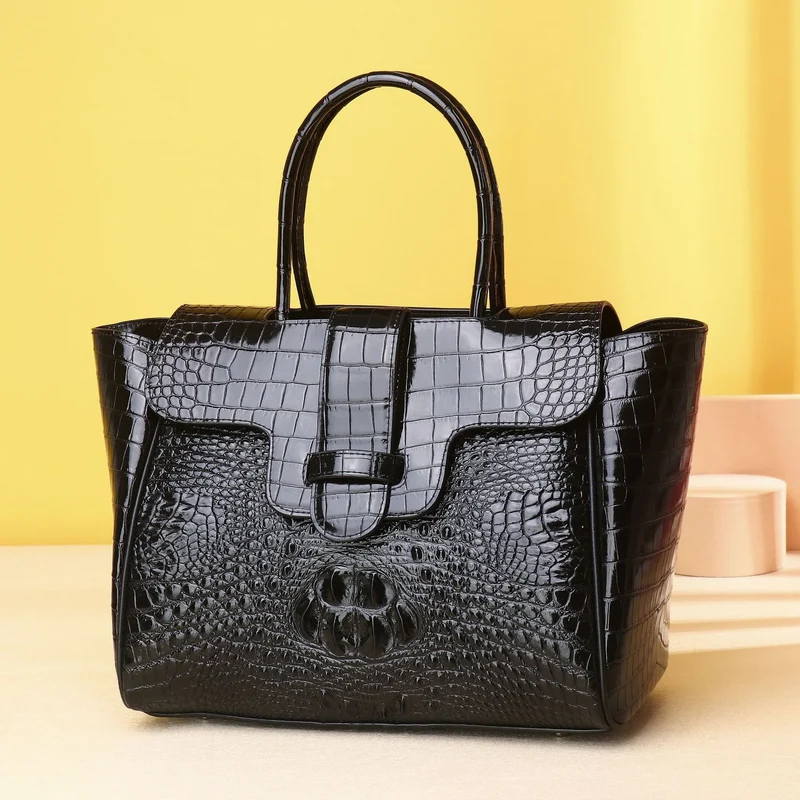 2025 New Luxury Trendy High Quality Crocodile Pattern Shoulder Bag for Women, Large Capacity Fashionable Handbag