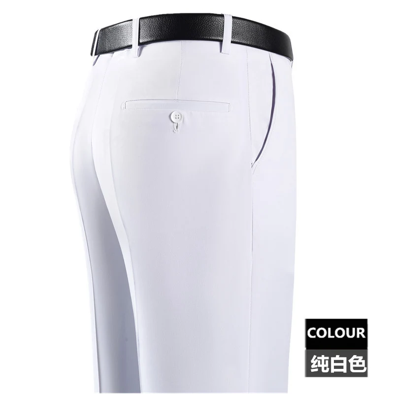 2025 New Summer Thin Mulberry Silk Middle-Aged Business Casual Straight Loose Wrinkle-Free Men's Pants