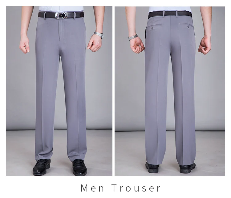 2025 New Summer Thin Mulberry Silk Middle-Aged Business Casual Straight Loose Wrinkle-Free Men's Pants