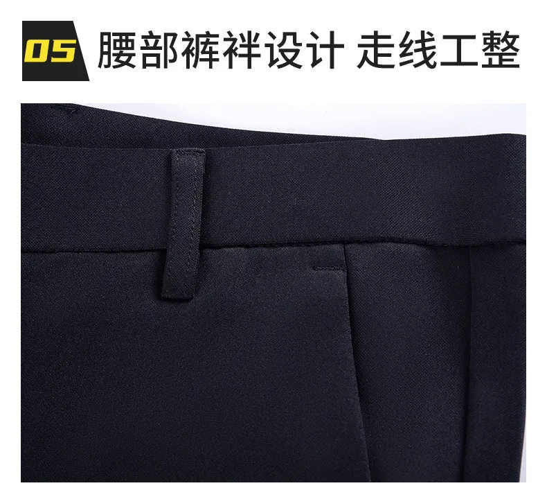 Business Casual Pants Men's Vertical Straight Dress Men's Spring and Summer Loose plus size Non-ironing Long Pants Stretch Pants