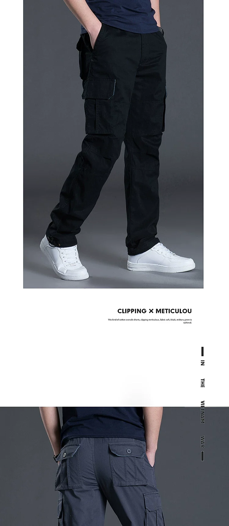 Wholesale overseas overalls men's pants casual overalls labor protection wear-resistant straight loose spring and autumn casual pants multi-pocket