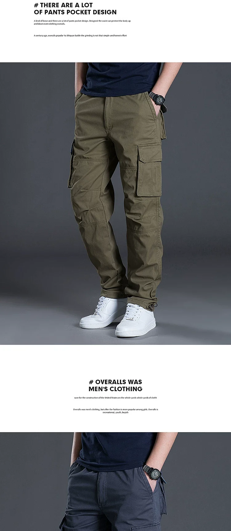 Wholesale overseas overalls men's pants casual overalls labor protection wear-resistant straight loose spring and autumn casual pants multi-pocket