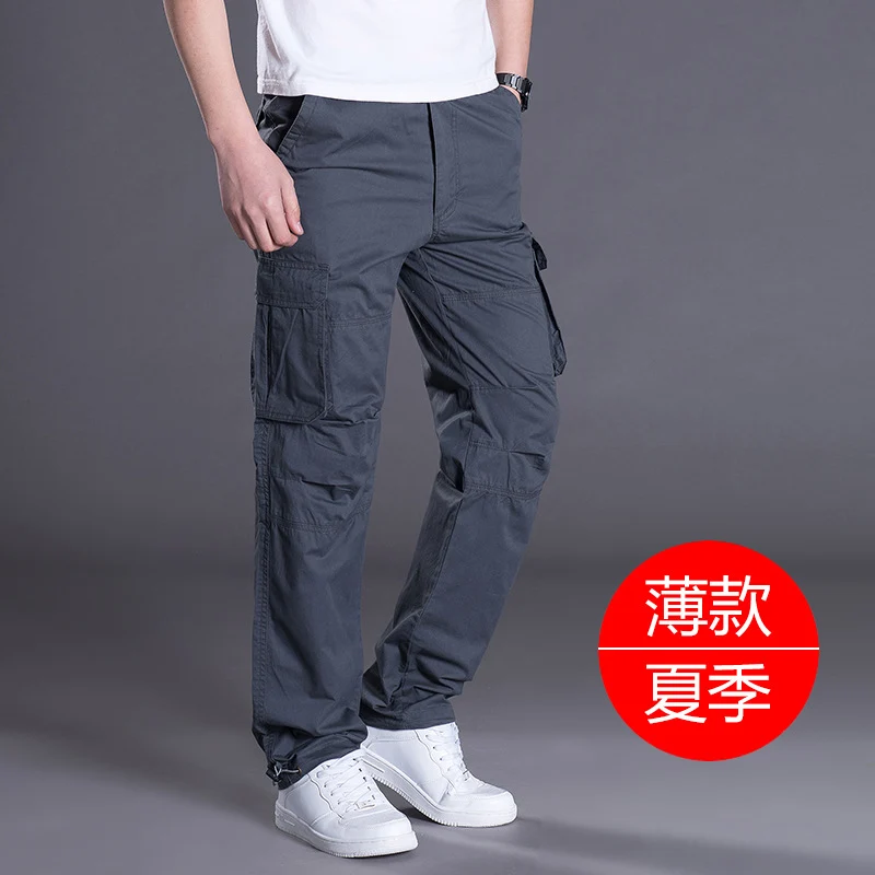 Wholesale overseas overalls men's pants casual overalls labor protection wear-resistant straight loose spring and autumn casual pants multi-pocket