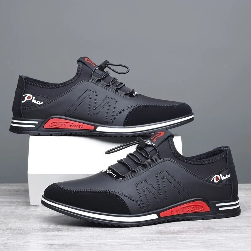 Cowhide New Men's Sports and Casual Shoes with Increased Height, Versatile Youth Trendy Shoes, Soft Leather, Soft Sole, Breathable Leather Shoes for Men