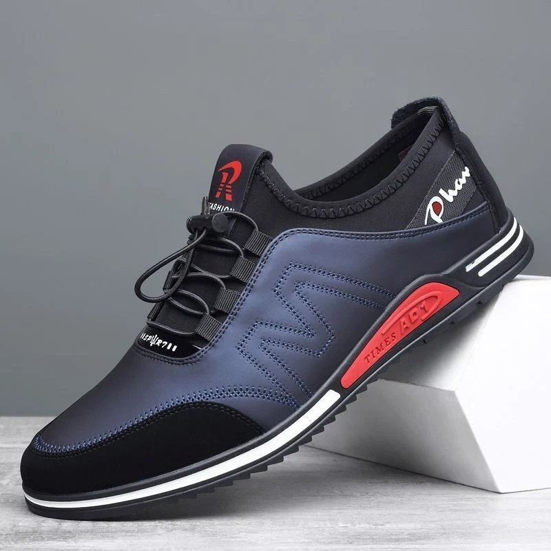Cowhide New Men's Sports and Casual Shoes with Increased Height, Versatile Youth Trendy Shoes, Soft Leather, Soft Sole, Breathable Leather Shoes for Men