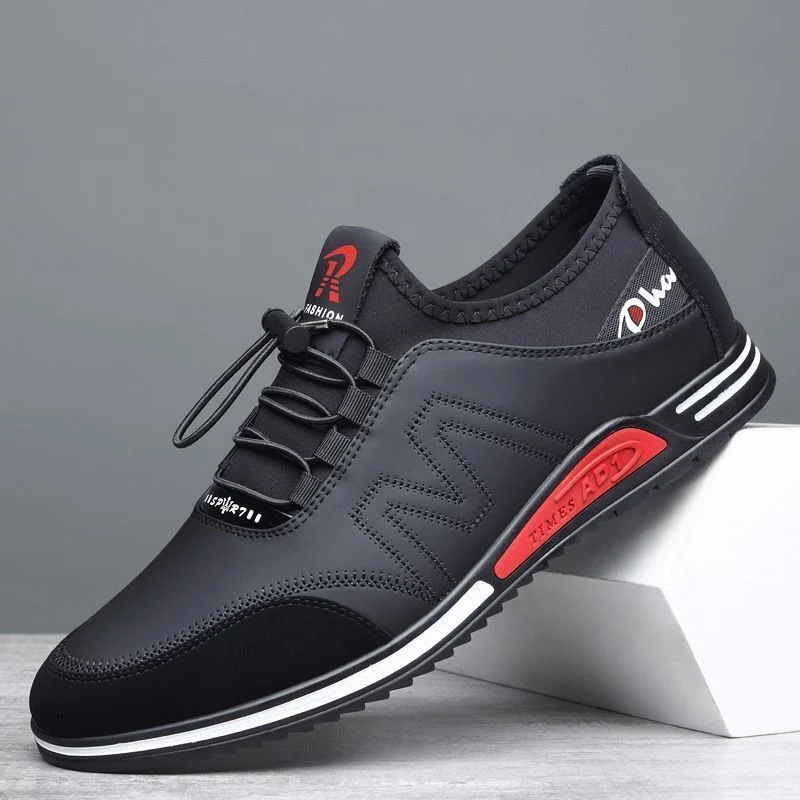 Cowhide New Men's Sports and Casual Shoes with Increased Height, Versatile Youth Trendy Shoes, Soft Leather, Soft Sole, Breathable Leather Shoes for Men