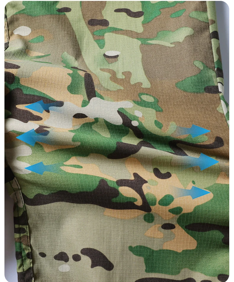 Outdoor Summer Camouflage Clothing suit Men's Wear-resistant Tear-resistant Multi-pocket Labor Protection Breathable Quick-drying Training Clothing Men's Tooling
