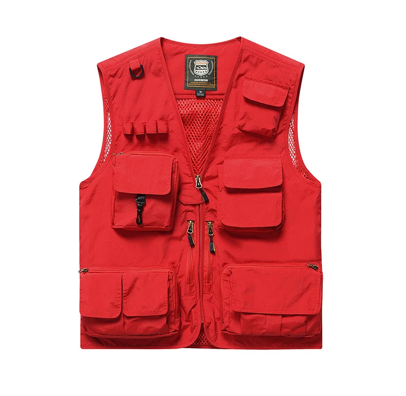 Four Seasons Photography Tooling Multi-Pocket Quick-Dry Vest Safety Waistcoat Logo Printing Men's and Women's Wear