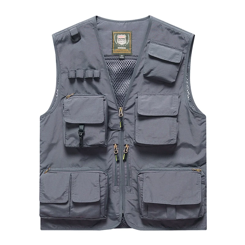 Four Seasons Photography Tooling Multi-Pocket Quick-Dry Vest Safety Waistcoat Logo Printing Men's and Women's Wear