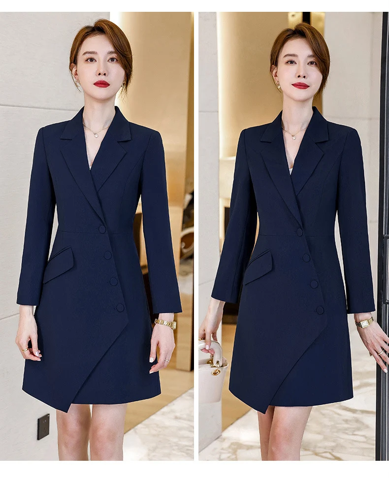 High-end gray professional dress autumn temperament jewelry store work clothes hotel front desk work clothes reception formal wear