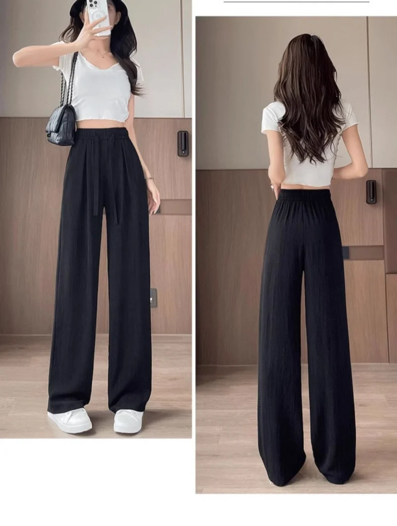 Breathable Anti-Mosquito Pants Yamamoto Pants Women's Thin High-Waist Casual Spring and Autumn Lazy Style Wide-Leg Pants Straight Pants