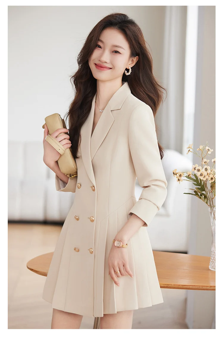 High-grade suit dress women's spring and autumn 2024 New elegant waist-tight small beauty salon professional work clothes