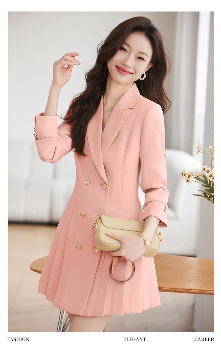 High-grade suit dress women's spring and autumn 2024 New elegant waist-tight small beauty salon professional work clothes
