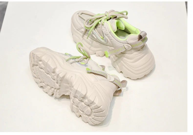 New Spring Shoes, Thick-Soled Women's Shoes, Versatile Height-Increasing Shoes, Non-Slip, Breathable, Lightweight Dad Shoes, Mesh Sneakers for Women