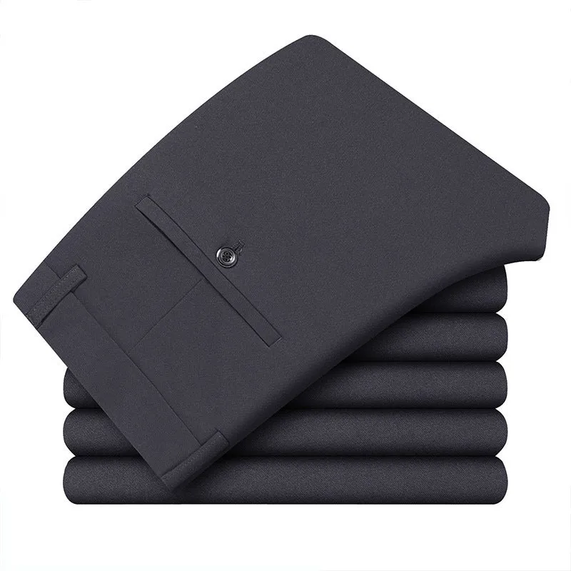 Wholesale Casual Pants Men's Western Pants Trousers Men's Thin Stretch Slim-Fit Pants Non-Ironing Business Dress Pants Trendy