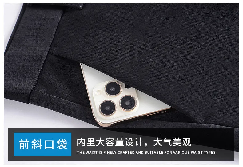 Live popular Tiger head summer thin men's casual pants men's straight business dad suit pants men's stretch long pants