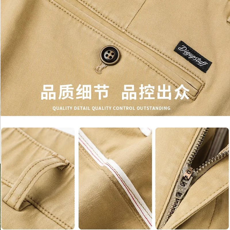 Binhaolu Men's Clothing High-End Pure Cotton Casual Pants for Men, Autumn and Winter Style with Fleece, New Business Style Men's Pants in Navy Blue