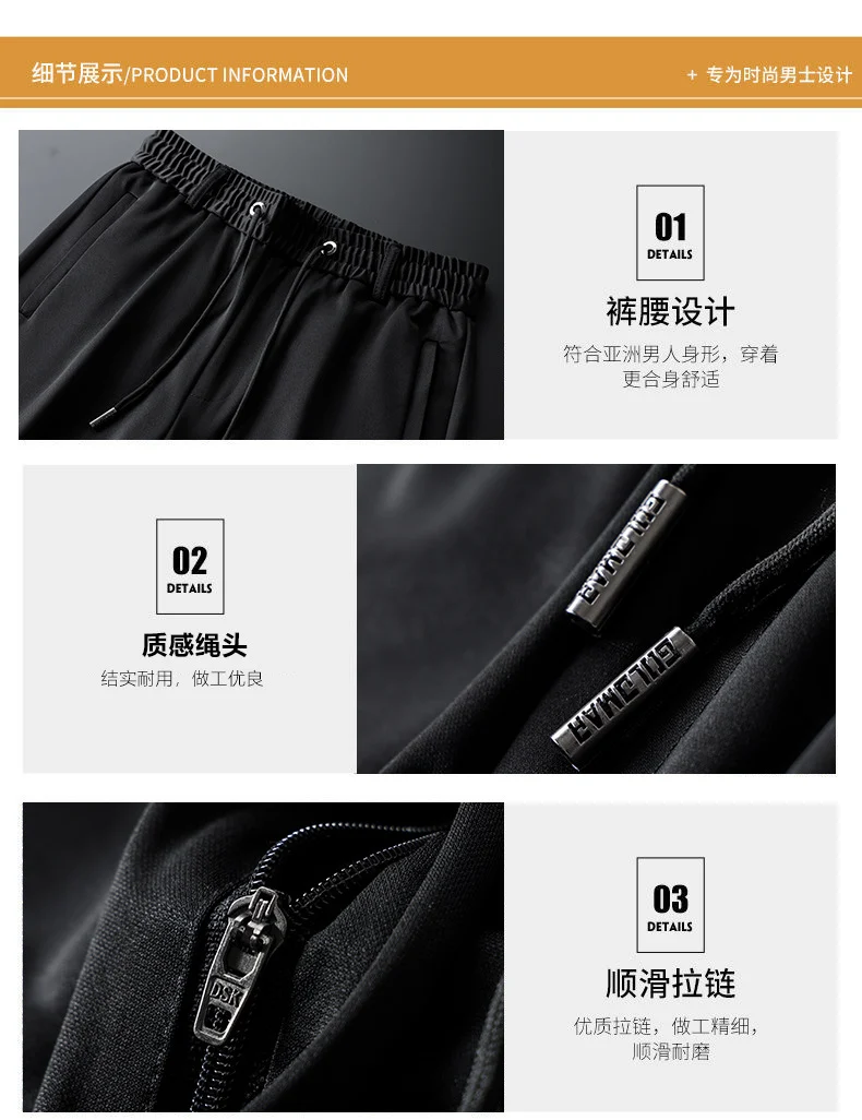 Autumn and Winter fleece-lined Casual Pants Straight Elastic Waist Stretch Pants Men's Thickened Business Men's Pants Elastic Waist Warm Pants