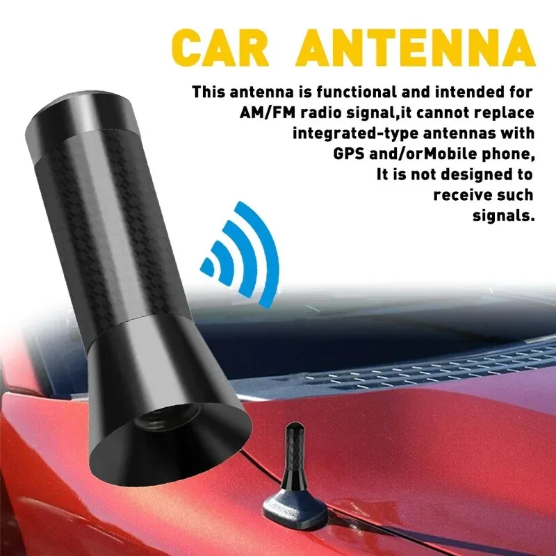 Brand New Carbon Fiber Screw Metal Short Stubby Mast Antenna Car Styling Roof Antenna Enhanced Signal For Benz Car Accessories
