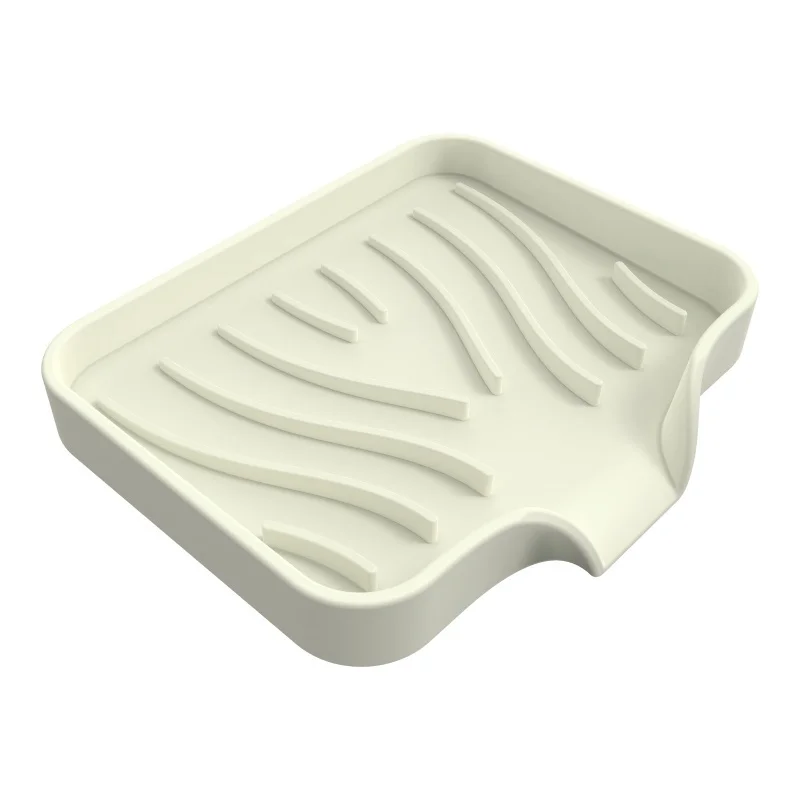 1pcs Sink Silicone Tray With Drain Soap Sponge Storage Holder Countertop Sink Scrubber Brush Soap Storage Rack Kitchen Organizer