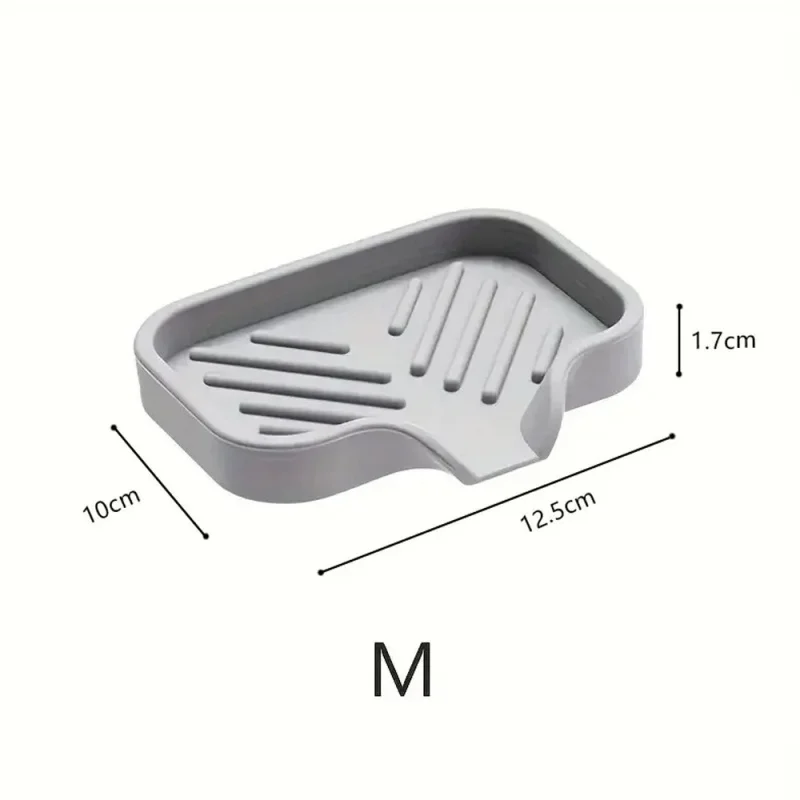 1pcs Sink Silicone Tray With Drain Soap Sponge Storage Holder Countertop Sink Scrubber Brush Soap Storage Rack Kitchen Organizer